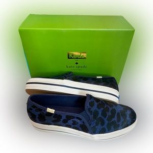 NIB KATE SPADE X KEDS BLUE CHEETAH SNEAKERS // SIZE 6.5💙